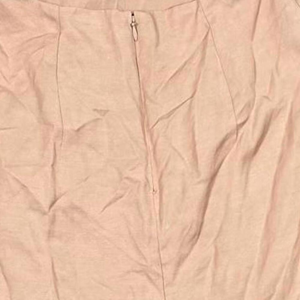 NWT Reiss Iona Dress - Pink/Tan Midi Short Sleeve Linen Blend Dress w/ Cut Outs - Picture 8 of 9